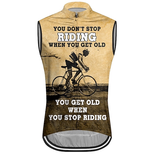 Herren Fahrradweste Radtrikot Grafik Buchstaben Zahlen Ärmellos Fahhrad Weste / Gilet Trikot Oberteil mit 3 Gesäßtaschen Mountainbike MTB Straßenradsport Schnelltrocknend Rückentasche Image