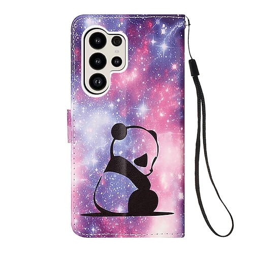 Handy Hülle Handyhüllen Für Samsung Galaxy S25 S24 S23 S23 FE S22 S21 Ultra Plus A14 A34 A54 A13 Rückseite Brieftaschenhülle Mit Ständer Magnetisch Mit Handgelenkschlaufe Retro TPU PU-Leder Image