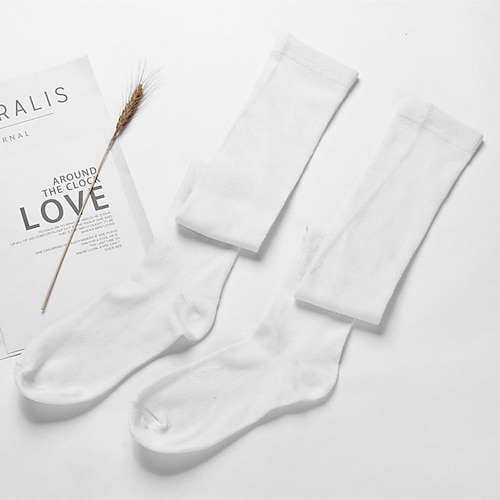 Lange Damensocken, koreanische Overknee-Socken, gestreifte Mid-Tube-Socken mit zwei Stegen, Studenten-Skateboard-Fußballsocken, Schulanfang, College-Studentin Image