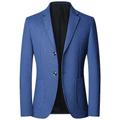 Herren Blazer Sakko Geschäft Hochzeitsfeier Modisch Brautkleider schlicht Frühling Herbst Polyester Glatt Taste Lässig / Alltäglich Einreihiger Verschluss Blazer Rote Dunkelmarine Blau Braun