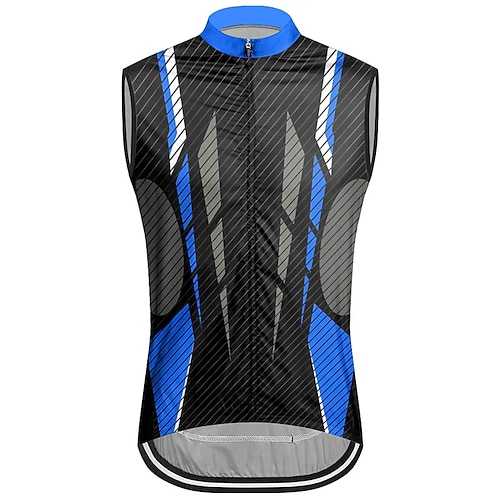 Herren Fahrradweste Radtrikot Geometrisch Ärmellos Fahhrad Weste / Gilet Trikot Oberteil mit 3 Gesäßtaschen Mountainbike MTB Straßenradsport Schnelltrocknend Rückentasche Feuchtigkeitsableitend Image