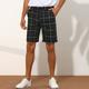 Herren Shorts Kurze Hosen Chino Bermuda Shorts Bermudas Arbeitsshorts Tasche Gerade geschnitten Schottenstoff Kariert Komfort Kurz Formal Arbeit Casual Strassenmode Stilvoll Schwarz Braun