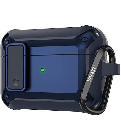 Airpods Pro Case Cover für Herren mit Schloss, Military Armor Series Ganzkörper Airpod Pro Case mit Schlüsselanhänger Cool Air Pod Pro Stoßfeste Schutzhülle für Airpod 3/2/1 Pro