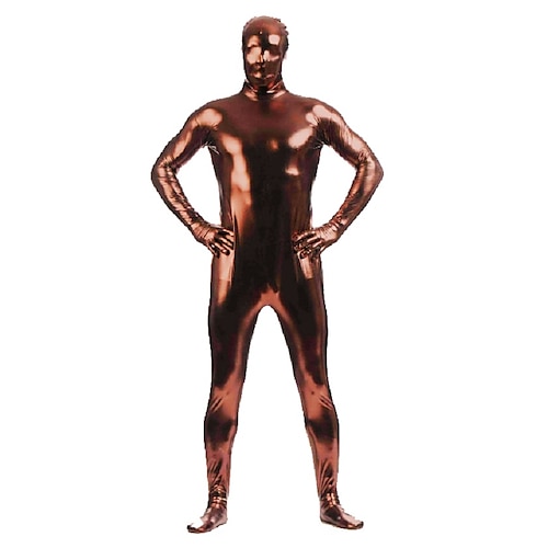 Glänzende Zentai-Anzüge Cosplay Kostüm Catsuit Karnevalskostüm Ganzkörperanzug Herren Damen Sex Sexy Kostüm Einfarbig Elasthan Latex Kostüm für Halloween Erwachsene Image