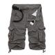 Herren Cargo Shorts Kurze Hosen Bermudas Kurze Hose für Wanderer Bein Kordelzug Multi Pocket 6 Tasche Glatt Komfort Knielänge Täglich Sport Baumwolle Strassenmode Stilvoll Armeegrün Khaki