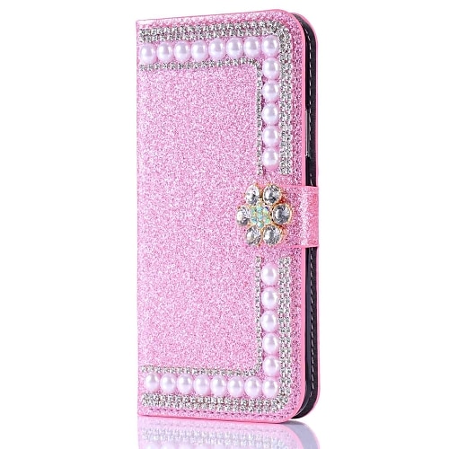 Handy Hülle Handyhüllen Für iPhone 17 Pro Max 17 Air 16 15 14 Pro Max Plus 16e 13 12 11 Pro Max Mini Brieftaschenhülle Flip-Cover Mit Ständer Magnetisch Stoßfest Hart Strass PU-Leder Image