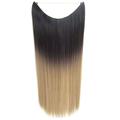 24 Zoll 50 Gramm 100 Gramm synthetische Haarverlängerung allmähliche Farbe braun grau blond String Halo Haarteile Extensions