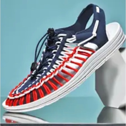 Herren-Sportsandalen aus geflochtenem Seil – atmungsaktive Outdoor-Wasserschuhe mit verstellbarem Kordelzug für Wander- und Strandaktivitäten Image