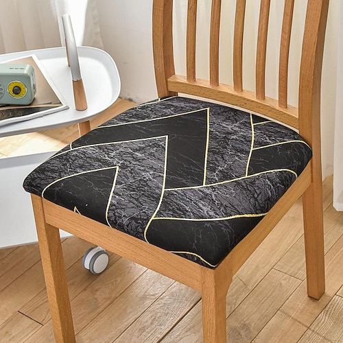 Esszimmerstuhlbezug, Stretch-Stuhlsitzbezug Stuhlhussen, elastischer Stuhlschutz für Esszimmer, Party, Hotel, Hochzeit, weich, abnehmbar und waschbar Image