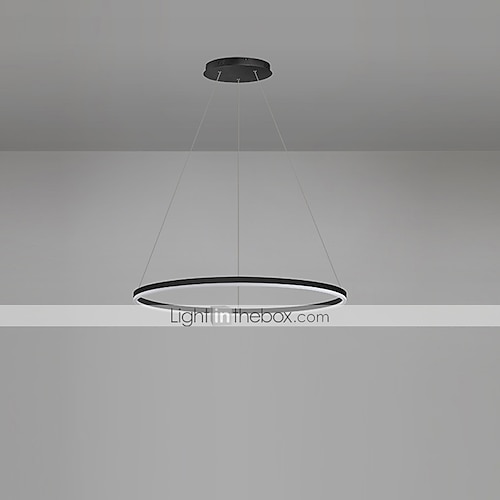 LED Pendelleuchte 40/60/80cm 1-flammig Ring Kreis Design dimmbar Aluminium lackierte Oberflächen luxuriöser moderner Stil Esszimmer Schlafzimmer Pendelleuchten 110-240V nur mit Fernbedienung dimmbar Image
