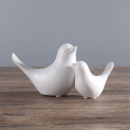 1 Stück Keramik-Vogel-Kleintier-Statuen, Heimdekoration, moderner Stil, dekorative Ornamente für Wohnzimmer, Schlafzimmer, Büro-Desktop, Schränke Image