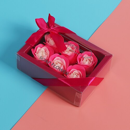 Weihnachtsgeschenke für Frauen Mama Seifenblumenrose ewige Blumen Geschenkbox kreative Frauen-Tag Muttertagsgeschenke für Mädchen Seifenblumendekoration Simulation Blumen Handgeschenk kleines Image