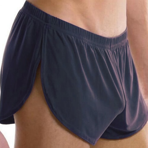 Herren Lounge Bottom Reine Farbe Mode Ultra Slim Hot Home Bett Spa Nylon Atmungsaktive Kurze Hose Shorts Sommer Schwarz Weiß Home Outfits Image