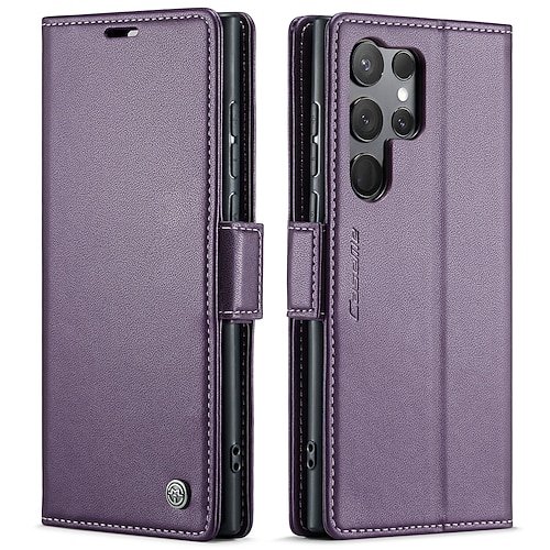 Handy Hülle Handyhüllen Für Samsung Galaxy S22 S21 Ultra Plus S20 A56 A36 A16 A06 A55 5G A35 5G A25 Brieftaschenhülle Flip-Cover Magnetisch Vollschutz Ständer PU-Leder Image