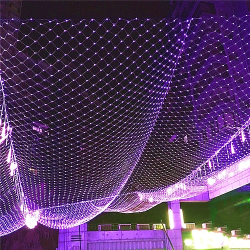 Neue LED-Netz-Mesh-Fee-Lichterkette, 8 x 10, 6 x 4 m LED Lichternetz Außen Flexible Fenstervorhang-Feiertagsbeleuchtung für Party, Hof, Garten, bunte Dekoration, Beleuchtung, EU-US-AU-UK-Stecker Image