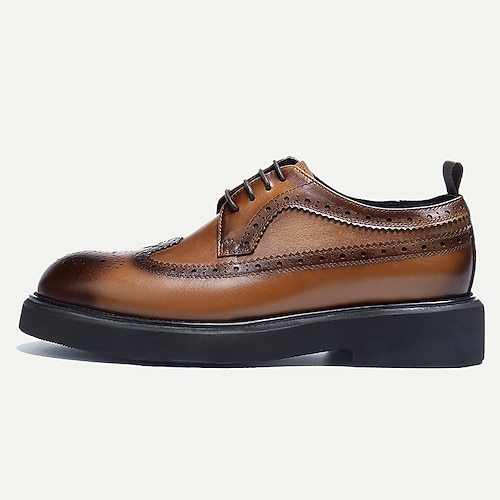 Herren-Derby-Schuhe im Full Brogue-Stil aus cognacbraunem Premium-Leder Image
