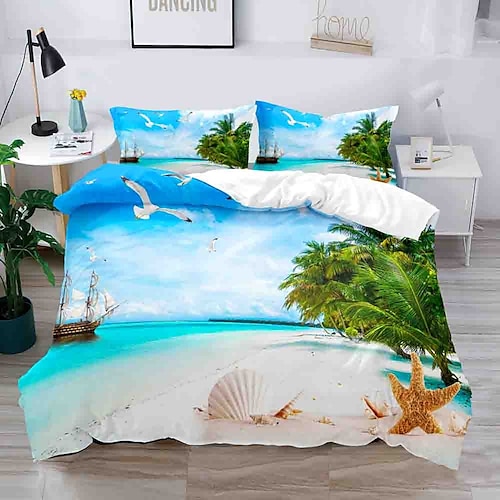 3D-Bettwäsche mit Wirbel-Print, Bettbezug, Bettwäsche-Set, Bettbezug mit 1 bedruckten Bettbezug oder Tagesdecke, 2 Kissenbezügen für Doppelbett/Queensize/Kingsize Image