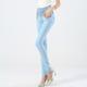 Damen Jeans Denim Glatt Hellblau B Modisch Hoher Taillenbund In voller Länge Strasse Casual