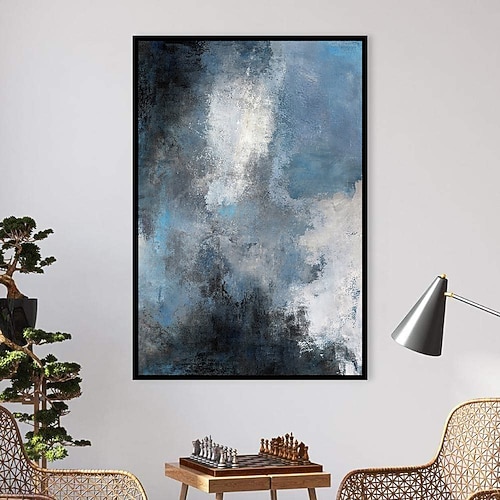 handgemalte Wandkunst, blauer Himmel, abstraktes Gemälde, großes abstraktes Himmelsgemälde, großes Wandkunst-Wolken-Leinwandgemälde, abstrakter Himmel, modernes Bild, abstrakte Kunst, Heimdekoration, Image