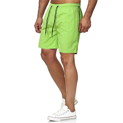 Herren Boardshorts Badeshorts Badehose Schwimmshorts Bademode Strandshorts Kurze Hosen Kordelzug Elastische Taille Bedruckt Feste Farbe Bedruckt Schnelltrocknend Draussen Knielänge Täglich Strand Image