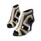 Damen Salsa Schuhe Tanzstiefel Tango-Schuhe Leistung Ausbildung Stiefelette Absätze Kristall / Strass Seide aushöhlen Schlanker High Heel Peep Toe Reißverschluss Schnürsenkel Erwachsene Schwarzes Gold
