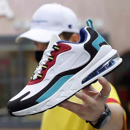 Herren-Laufsneaker mit Luftpolsterung – atmungsaktive, leichte Sportschuhe mit Farbblockdesign für Freizeitsport und Fitness Image