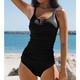 Damen Badeanzug Tankini 2 Stück Normal Bademode 2 teilig Feste Farbe Strandbekleidung Sommer Badeanzüge