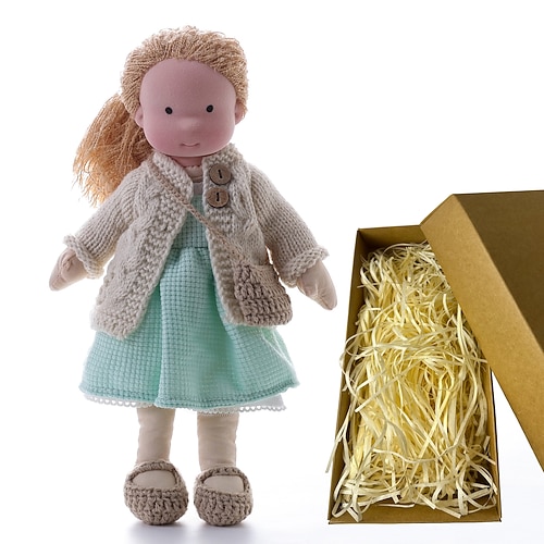 Waldorfpuppe mit Baumwollkörper, Künstlerpuppe, handgefertigte Mini-Anziehpuppe, DIY-Halloween-Geschenkbox, Verpackung, Segen (ausgenommen Kleintierzubehör) für Weihnachtsgeschenke Image