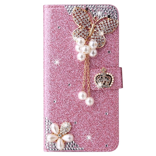 Handy Hülle Handyhüllen Für iPhone 17 Pro Max 17 Air 16 15 14 Pro Max Plus 16e 13 12 11 Pro Max Brieftaschenhülle Flip-Cover Mit Ständer Magnetisch Stoßfest Strass PU-Leder Image