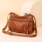 Damen-Umhängetasche aus braunem Kunstleder im Vintage-Stil – Boho-Crossbody-Handtasche mit mehreren Taschen, stylische Alltagstasche für Freizeit und Reisen