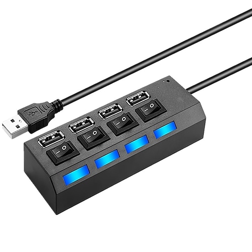 USB 2.0 Naben 7 Häfen 7-in-1 4-IN-1 mit unabhängigen Schaltern USB-Hub mit USB2.0 4 Stromversorgung Für Laptop PC Tablet PC Image