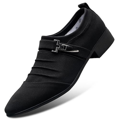 formelle Herrenschuhe mit Metallschnalle - elegante Slipper in Marineblau für Hochzeiten Business-Kleidung Image