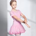 Ballett Kleid Schleife(n) Kaskaden Rüschen Horizontal gerüscht Mädchen Ausbildung Leistung Kurzarm Hoch Elasthan Tüll