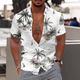 Herren Hemd Hawaiihemd Sommerhemd Grafik-Shirt Aloha-Shirt Kokosnussbaum Aloha Umlegekragen Hellrosa Weiß Marineblau Print Outdoor Strasse Kurzarm Bedruckt Button-Down Bekleidung Modisch Hawaiianisch