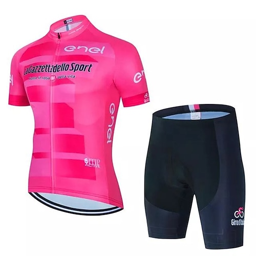 21Grams Herren Radtrikot mit Radhose fahrradbekleidung set Kurzarm MTB Mountain Rennrad Schwarz Purpur Rosa Fahhrad Sportkleidung 3D-Pad Atmungsaktiv Rasche Trocknung Feuchtigkeitsabsorbierend Tasche Image