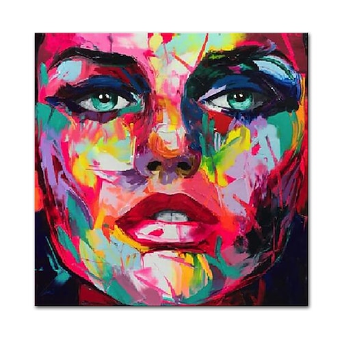 Mintura handgefertigte Figur Ölgemälde auf Leinwand Wandkunst Dekoration modernes abstraktes Gesichtsbild für Wohnkultur gerolltes rahmenloses ungedehntes Gemälde Image