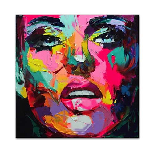 Mintura handgefertigte Figur Ölgemälde auf Leinwand Wandkunst Dekoration modernes abstraktes Gesichtsbild für Wohnkultur gerolltes rahmenloses ungedehntes Gemälde Image