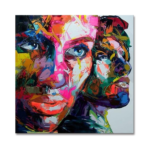 Mintura handgefertigte Figur Ölgemälde auf Leinwand Wandkunst Dekoration modernes abstraktes Gesichtsbild für Wohnkultur gerolltes rahmenloses ungedehntes Gemälde Image