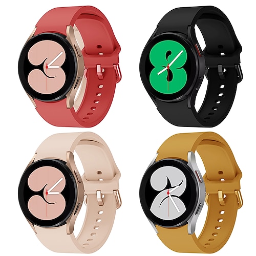 4 Packung Uhrenarmband für Samsung Galaxy Watch 5 Pro 45mm Watch 5 40/44mm Watch 4 Classic 42/46mm Watch 4 40/44mm Silikon Ersatz Gurt Elasthan Atmungsaktiv Sportarmband Armband Image