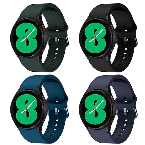 4 Packung Uhrenarmband für Samsung Galaxy Watch 5 Pro 45mm Watch 5 40/44mm Watch 4 Classic 42/46mm Watch 4 40/44mm Silikon Ersatz Gurt Elasthan Atmungsaktiv Sportarmband Armband Image