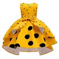 Kinder Mädchen Polka Dot Kleid Party Schleife Rosa Gelb Fuchsia Knielang Ärmellos Prinzessin Süß Kleider Sommer Normale Passform 3-10 Jahre