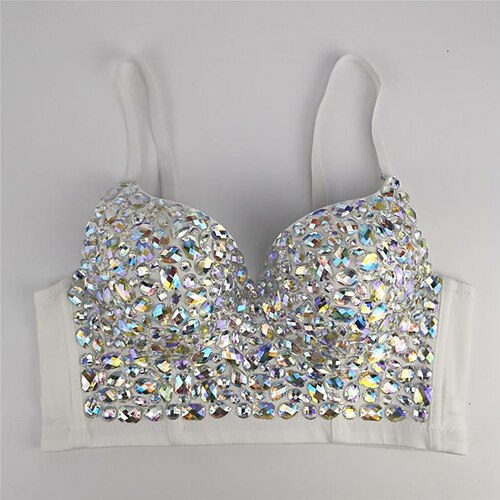 Exotische Tanzkleidung Weste Kristalle / Strasssteine Pailletten Damen Leistung Themenparty Ärmellos Polyester Image