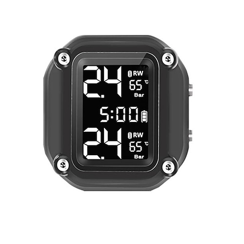 Motorrad-TPMS-Motorreifendruck-Reifentemperaturüberwachungsalarmsystem mit 2 externen Sensoren Image