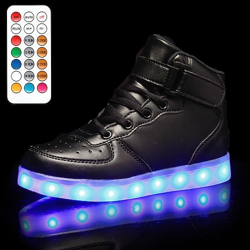 Goldene LED-Leucht-High-Top-Sneaker für Jungen und Mädchen – per USB aufladbare Leuchtschuhe für Partys und Auftritte Image