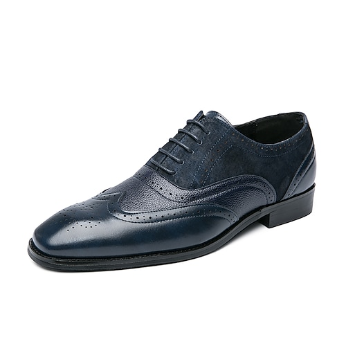 Herren Outdoor Derby-Schuhe Formale Schuhe Bullock Schuhe Abendschuhe Brautkleider schlicht Britisch Täglich Party Abend St. Patricks Day PU Schnürsenkel Blau Braun Grün Frühling Herbst Image
