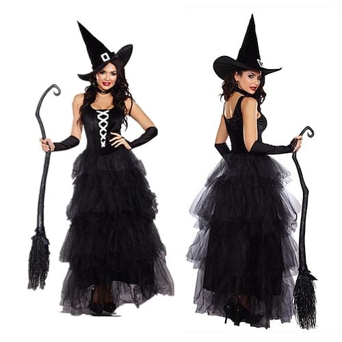 Walpurgisnacht Hexe Karneval Kleid Cosplay Kostüm Kostüm Sexy Kostüm Erwachsene Damen Maskerade Karneval Party Halloween Einfaches Karnevalskostüm Verkleiden Image