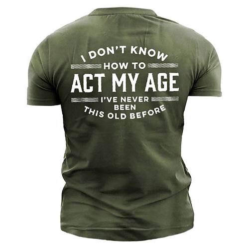 Herren Grafik Buchstabe T Shirt Lustige T-Shirts Kurzarm T-Shirt 3D-Druck Rundhalsausschnitt Hemd Vintage Mode Klassisch Outdoor Lässig Täglich Schwarz Armeegrün Blau Sommer Bekleidung S M L XL 2XL Image