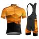 21Grams Herren Radtrikot mit Radhose kurz Trägern fahrradbekleidung set Kurzarm MTB Mountain Rennrad Gelb Blau Orange Fahhrad Feuchtigkeitsabsorbierend Rasche Trocknung Elasthan Sport Natur