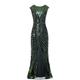 Brüllen 20s 1920s Cocktailkleid Vintage-Kleid Flapper Kleid Kleid Partykostüm Ballkleid Ballkleider Der große Gatsby Damen V Ausschnitt Weihnachten Hochzeit Party kleid hochzeitsgast Erwachsene Kleid