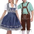 Oktoberfestbier Kostüm Bluse / Hemd Dirndl Lederhosen Bayerisches Paar Oktoberfest-Paar Deutsch München Wiesn Herren Damen Stoff im traditionellen Stil Bluse Kleid Unterhose